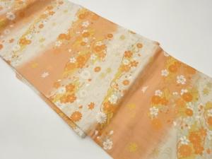 流水に花筏・紅葉模様織出し名古屋帯
